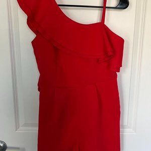 Red romper asymmetrical
